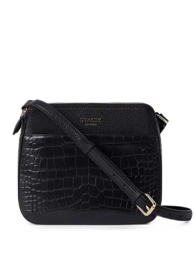 Osprey Kellie Croc-effect Crossbody Bag In Black