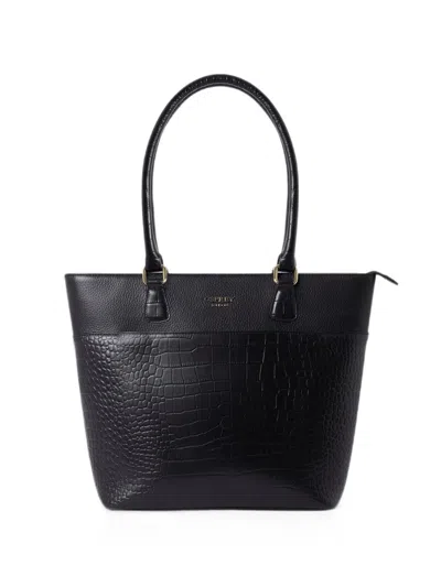Osprey Kellie Croc-effect Pebbled Tote Bag In Black