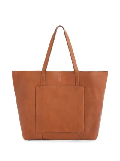 Osprey Logo-debossed Leather Tote Bag In Brown
