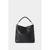 Osprey London The Carina Large Leather Hobo Bag In Black