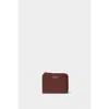 Osprey London The Core Medium Leather Zip Matinee Purse In Burgundy