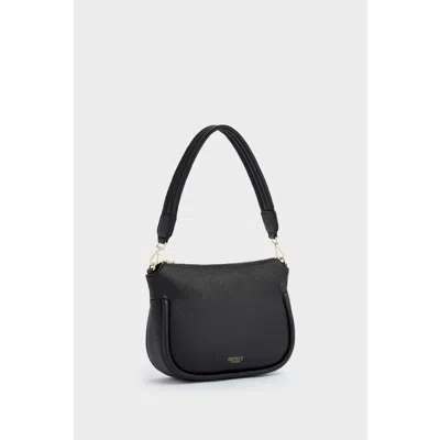 Osprey London The Hendrix Leather Shoulder Bag In Black