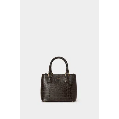 Osprey London The Mini Adaline Leather Grab Bag In Brown