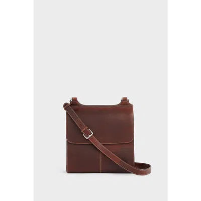 Osprey London The Narissa Large Leather Crossbody Bag In Brown