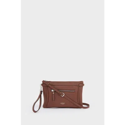 Osprey London The Ruby Leather Crossbody Bag In Brown