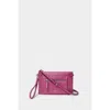Osprey London The Ruby Leather Crossbody Bag In Purple