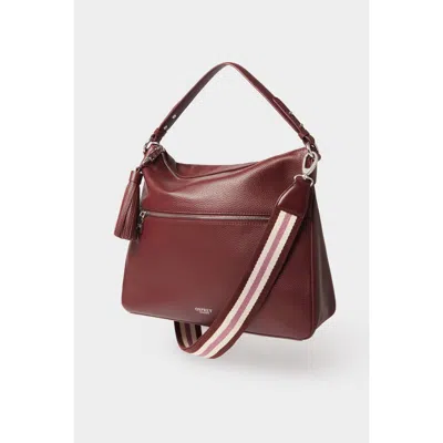 Osprey London The Stella Leather Hobo Bag In Burgundy