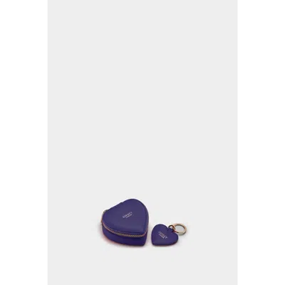 Osprey London The Tilly Leather Heart Gift Set In Purple