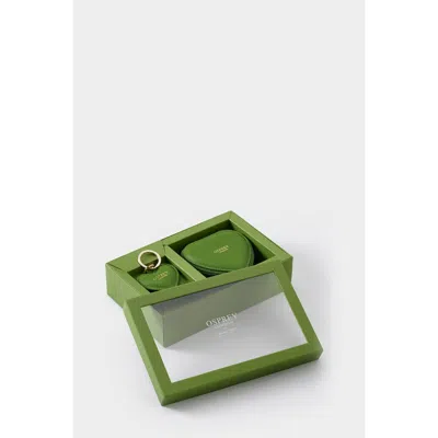 Osprey London The Tilly Leather Heart Gift Set In Red