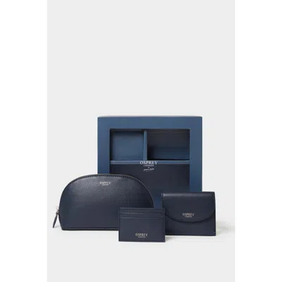 Osprey London The Tilly Leather Weekend Gift Set In Blue