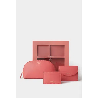 Osprey London The Tilly Leather Weekend Gift Set In Pink