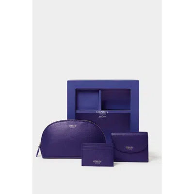 Osprey London The Tilly Leather Weekend Gift Set In Purple