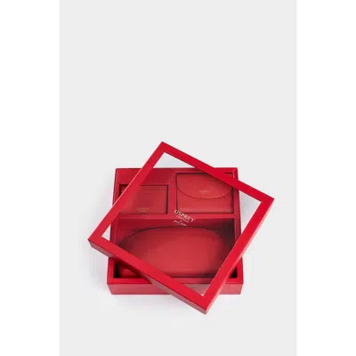 Osprey London The Tilly Leather Weekend Gift Set In Red