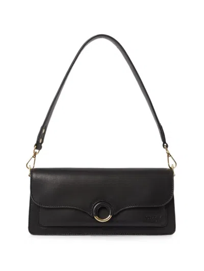 Osprey Marlow Ring-detail Leather Shoulder Bag In Black
