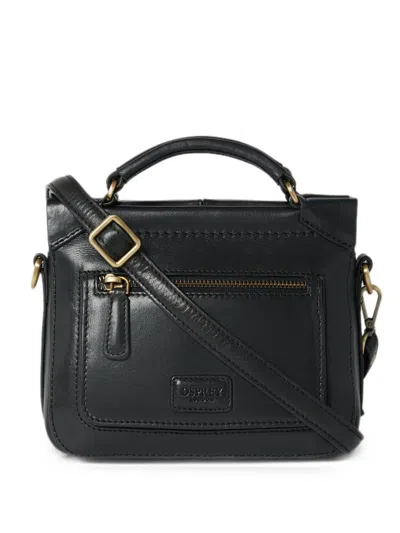 Osprey Micro Oxford Leather Cross Body Bag In Black