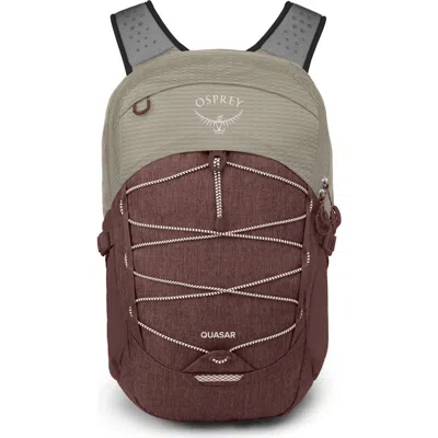 Osprey Quasar 26-liter Backpack In Sawdust Tan/raisin Red