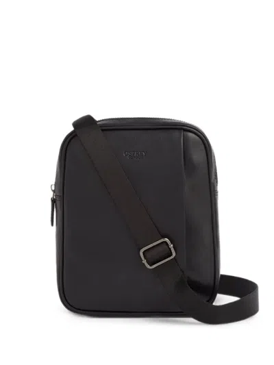 Osprey Small Carter Logo-debossed Leather Messenger Bag In Black