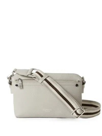 Osprey Stella Pebbled-leather Cross Body Bag In Gray