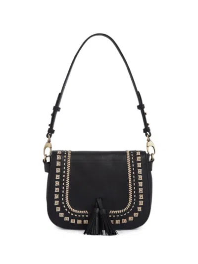 Osprey The Dakota Stud-embellished Tassel-detail Shoulder Bag In Black