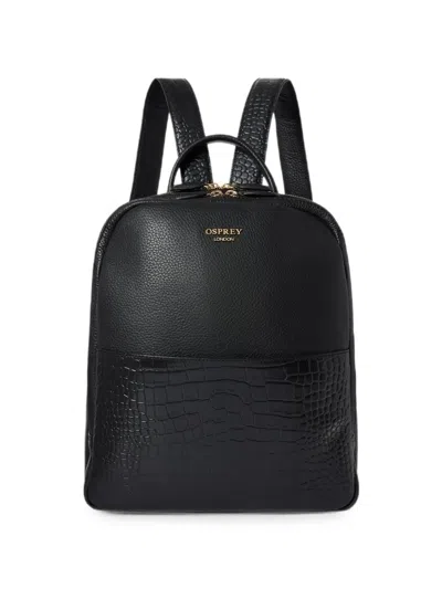 Osprey The Kellie Croc-effect Pebbled Leather Backpack In Black