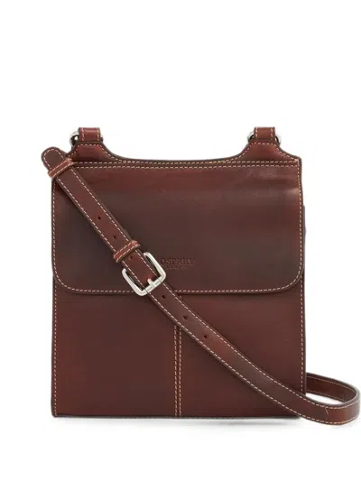 Osprey The Narissa Topstitched Leather Crossbody Bag In Brown