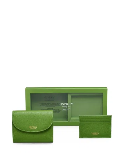Osprey Tilly Leather Wallet And Card Holder Set In Green
