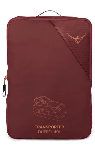 Osprey Transporter 40 Duffle Backpack In Burgundy