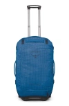 Osprey Transporter 60-liter Duffle Wheeled Carry-on Luggage In Blue Flame/nocturnal Blue