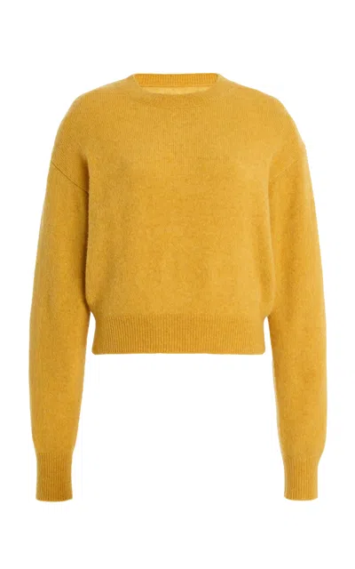 Ossou Ada Draped Wool Sweater In Yellow