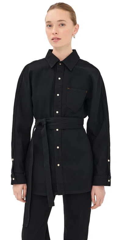 Ossou Cinch Button Down Shirt Dusk Wash