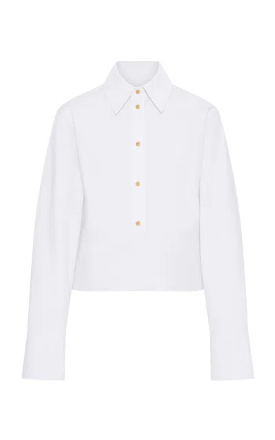 Ossou Claude Button-front Cotton Shirt In White