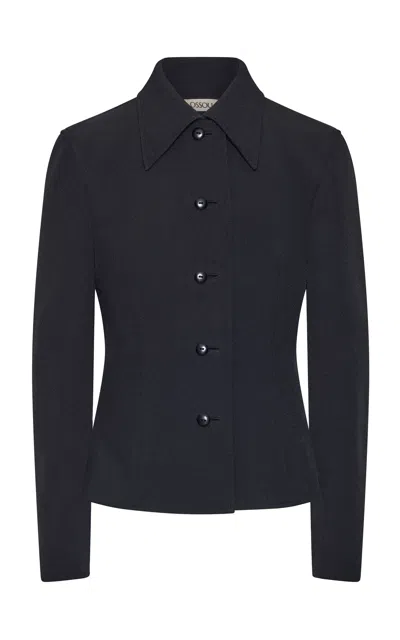 Ossou Claudia Buttoned Blazer In Black