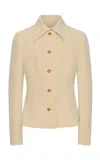 Ossou Claudia Buttoned Blazer In Neutral