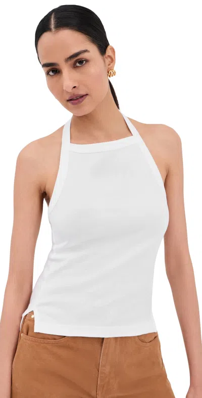 Ossou Clovis Cotton Jersey Halterneck Tank In White
