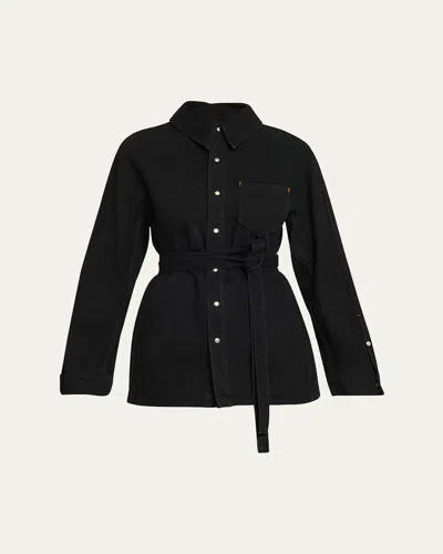 Ossou Denim Cinch Shirt Jacket