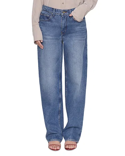 Ossou Drift Wide Leg Jeans In Cloud Wash In Blue