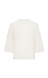 Ossou Fenner Merino Wool-silk T-shirt In Neutral