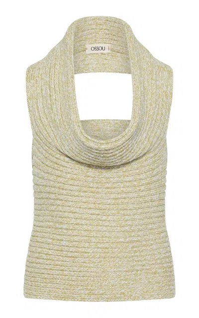 Ossou Halo Cotton Tank Top In Yellow