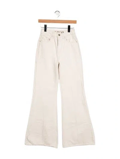 Pre-owned Ossou High-rise Flared Jeans In Neutrals
