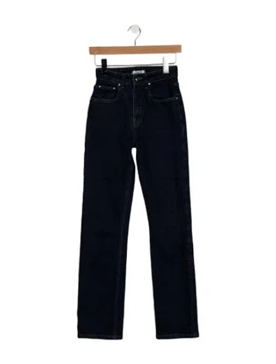 Pre-owned Ossou High-rise Straight Leg Jeans In Blue