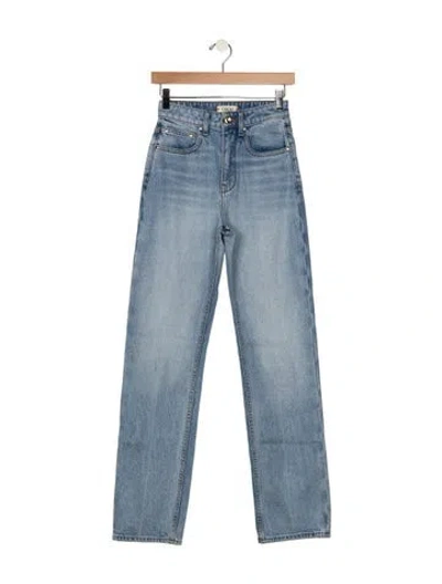 Pre-owned Ossou High-rise Straight Leg Jeans In Blue