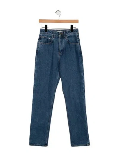 Pre-owned Ossou High-rise Straight Leg Jeans In Blue