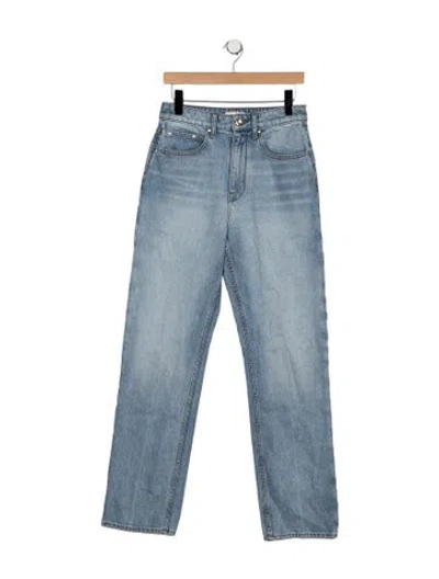 Pre-owned Ossou High-rise Straight Leg Jeans In Blue