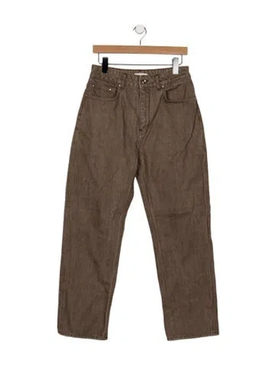 Pre-owned Ossou High-rise Straight Leg Jeans In Brown
