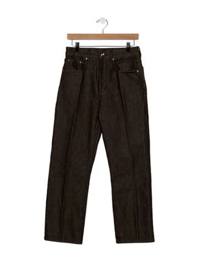 Pre-owned Ossou High-rise Straight Leg Jeans In Brown