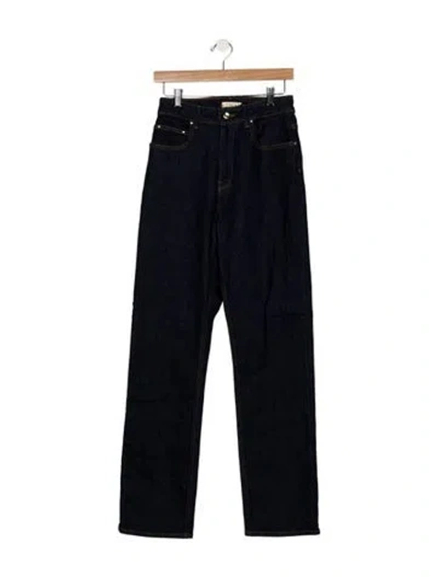 Pre-owned Ossou High-rise Straight Leg Jeans W/ Tags In Blue