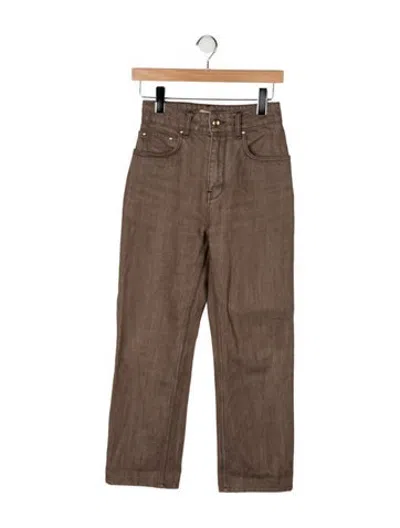 Pre-owned Ossou High-rise Straight Leg Jeans W/ Tags In Brown
