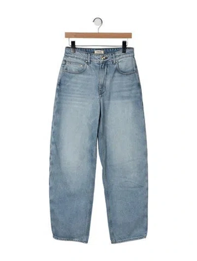 Pre-owned Ossou High-rise Wide Leg Jeans In Blue