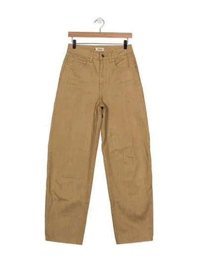 Pre-owned Ossou High-rise Wide Leg Jeans In Neutrals