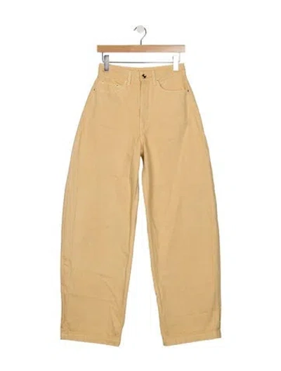 Pre-owned Ossou High-rise Wide Leg Jeans In Neutrals